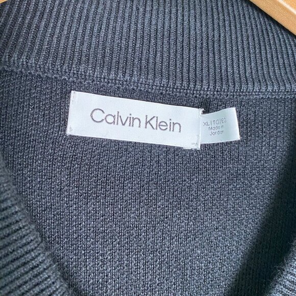 Calvin Klein Mens Black Full-Zip Cardigan Sweater XL 100% Cotton - Picture 3 of 8